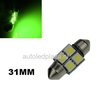 Festoon 4 smd 5050 LED 31mm groen
