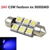 24V C5W Festoon 39MM 6x 5050SMD LED Blauw