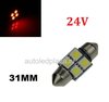 24V C5W Festoon 31MM 4x 5050SMD LED Rood