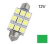 C5W/C10W Festoon 9x5050SMD LED 39MM buislamp groen 12V