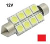 C5W/C10W Festoon 8x5050SMD LED 41MM buislamp rood 12V