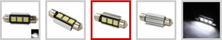 5050 smd 3 LED Canbus 36mm Xenon wit