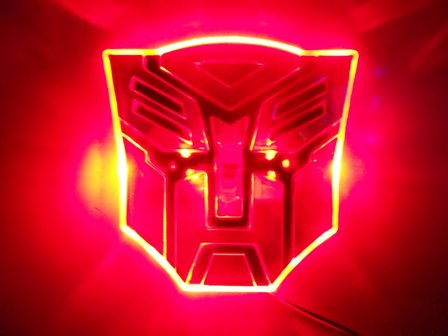 Transformers Optimus Prime LED badge rood