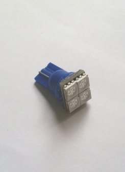 T10 4x 5050SMD LED blauw