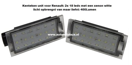 Renault LED kenteken units 400Lumen!