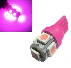 6V T10 W5W led 5x 5050 SMD LED Roze (pink)