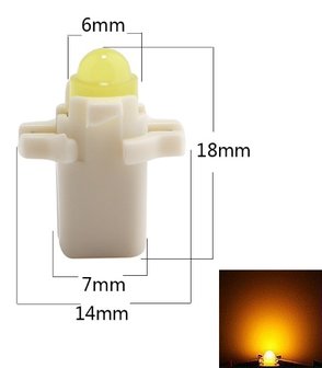 B8.3D COB Full Glow LED Geel/amber
