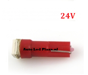 24V T5 1x 5050smd LED rood