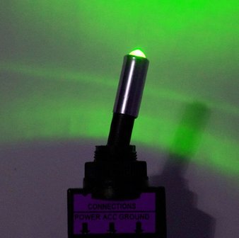 12V 20A LED tuimel schakelaar aan/uit kleur: Groen
