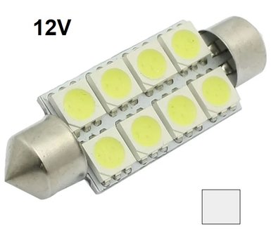 C5W/C10W Festoon 8x5050SMD LED 41MM buislamp wit 12V