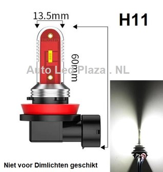 H11 1860 CSP LED mist/breedstraler 1000LM 12-24V wit set &aacute; 2 stuks