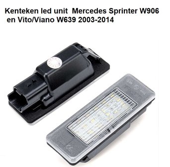 Kenteken led unit set voor Mercedes&nbsp;Sprinter W906&nbsp;en&nbsp;Vito/Viano W639 2003-2014 01