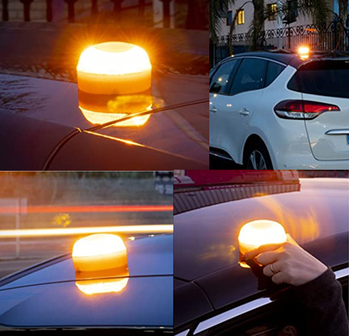 Magnetisch oranje oplaadbaar strobe waarschuwing licht unit incl. wit werk/nood licht