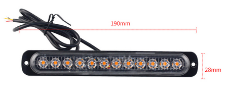 12x 3W highpower flash signalering module oranje 12v/24v slimline model 03