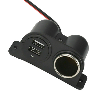 2x USB met auto-plug 12-24V opbouw unit 