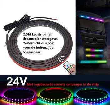 24V 2.5M Dreamcolor Neon LED tube incl. remote 01