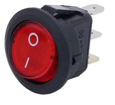 12V aan/uit 3-pins 2-positie 20A ronde tuimel schakelaar rood met led