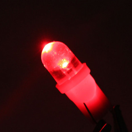 T10 W5W 24Volt 1x LED bol licht :Rood