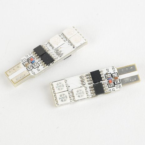  2x T10 W5W 6 leds RGB 5050SMD LED incl, remote controll