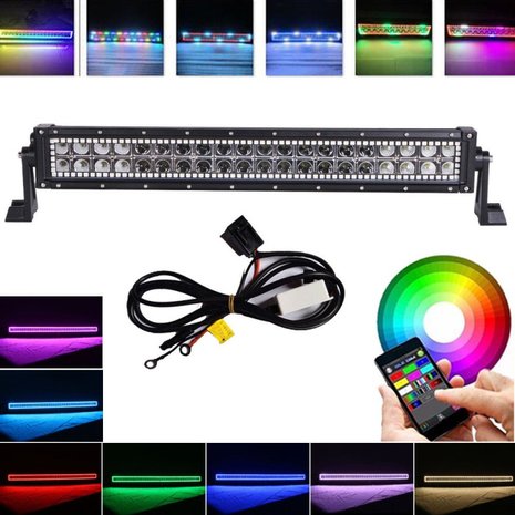 RGB dreamcolor 22inch highpower Cree led lichtbar incl bluetooth APP