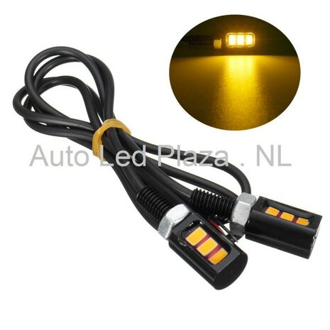 Universeel 3x5730SMD LED interieur sfeer licht GEEL AMBER
