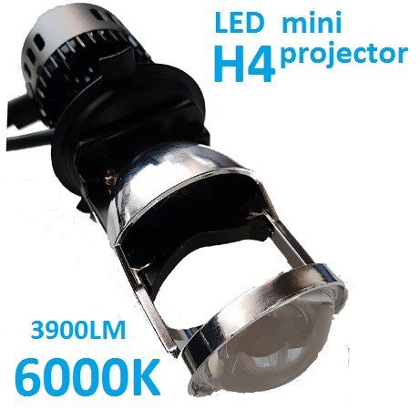 H4 LED 3900LM dimlicht mini projector set