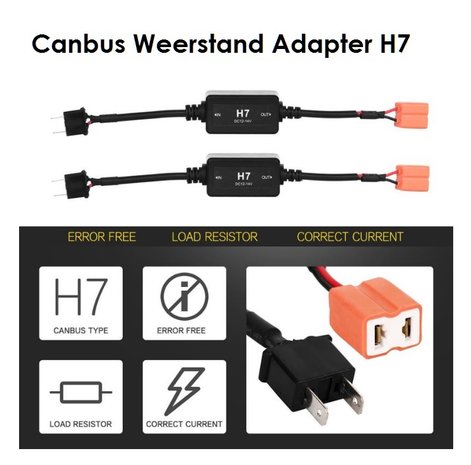 H7 canbus led verlichting weerstand plug and play 1st