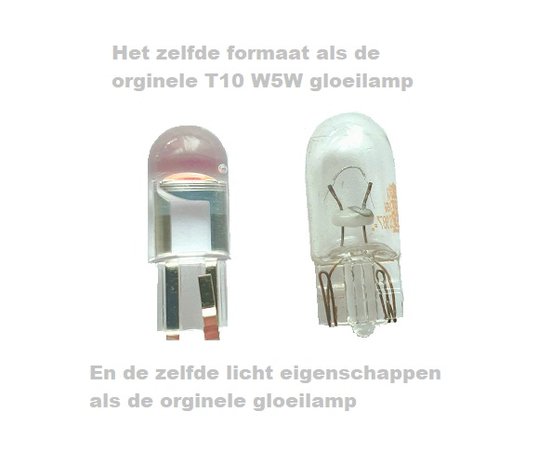 T10 W5W rood 1x COB-LED glass-look 12V 02