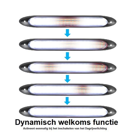 Dagrijverlichting DRL incl dynamisch knipperlicht met welkoms functie