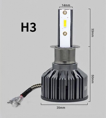 H3  1860 CSP highpower LED 3000K Geel 04