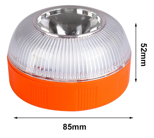 Magnetisch oranje strobe waarschuwing licht unit incl. wit werk/nood licht