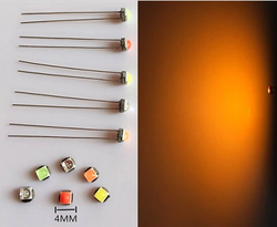 4MM inbouw of dashboard 12V 1x 3030SMD led geel