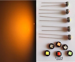 6MM inbouw of dashboard 12V 1x 3030SMD led geel