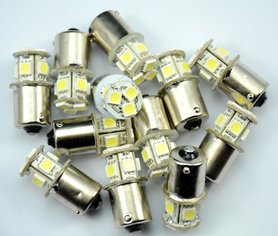 BA15S 9x 5050smd LED xenon wit R5W