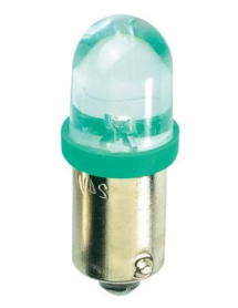 BA9S / H6W 1 LED groen(bol)