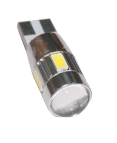 T10 W5W Canbus 6x 5630SMD LED met ring incl.lens  non polarizerend