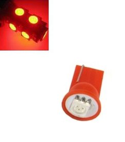 T10 W5W led 1x 5050 SMD LED rood