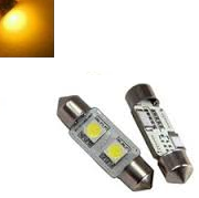 C5W 31MM 2X 5050SMD LED Geel Amber