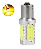 BA15S 7,5W COB high power led  geel/amber