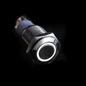 12V LED moment druk schakelaar 16mm angel eye wit
