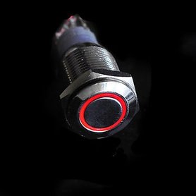 12V LED moment schakeling druk schakelaar 16mm angel eye rood