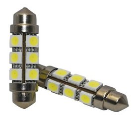C5W Festoon 42mm 12x 5050 smd led 12V DC 360 graden zicht