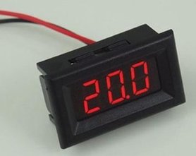 12V Mini Voltmeter Rood (2.5V DC-30V DC)