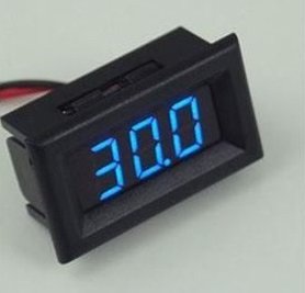 12V Mini Voltmeter Blauw (2.5V DC-30V DC)