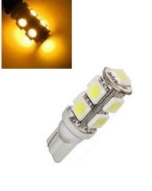 24V T10 W5W led 9x 5050 SMD LED  geel/amber