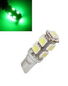 24V T10 W5W led 9x 5050 SMD LED Groen