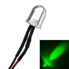 LED 10mm diameter 12V incl 15cm bedrading kleur: groen