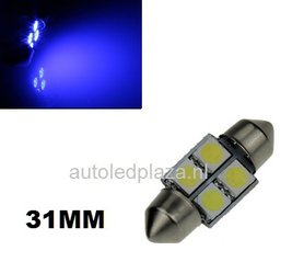 Festoon 4 smd 5050 LED 31mm Blauw