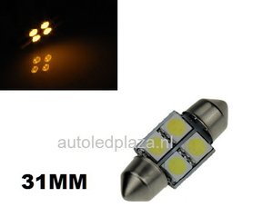 Festoon 4 smd 5050 LED 31mm Geel/Amber