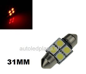 Festoon 4 smd 5050 LED 31mm rood